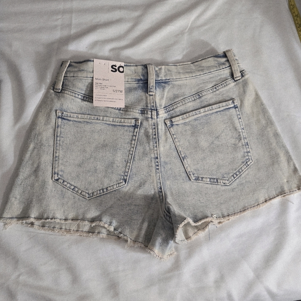 So High Rise Mom Denim Jean Cutoff Shorts 5/27 Nwt - Picture 2 of 2